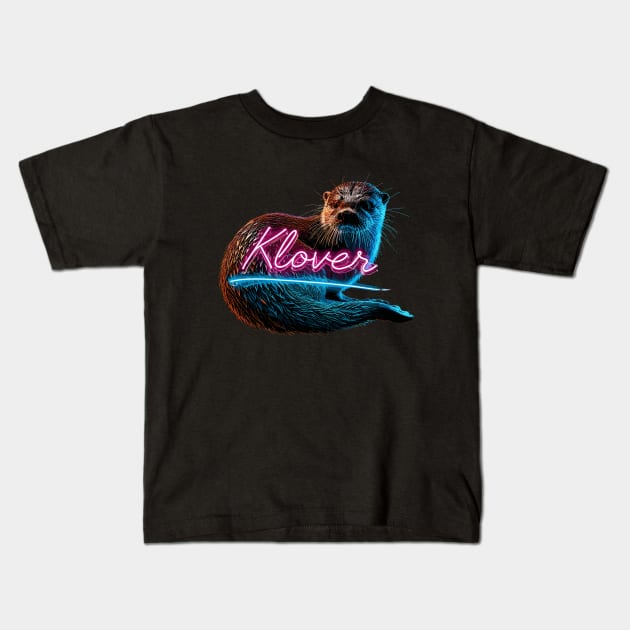 Neon Otter Kids T-Shirt by Klover